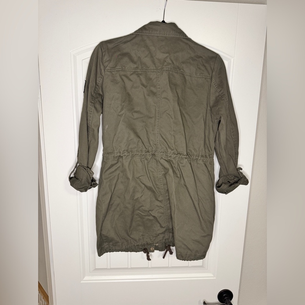 Sebby Utility Military Army Green Jacket Patches, Women’s Medium Zipper Snaps - Picture 4 of 10